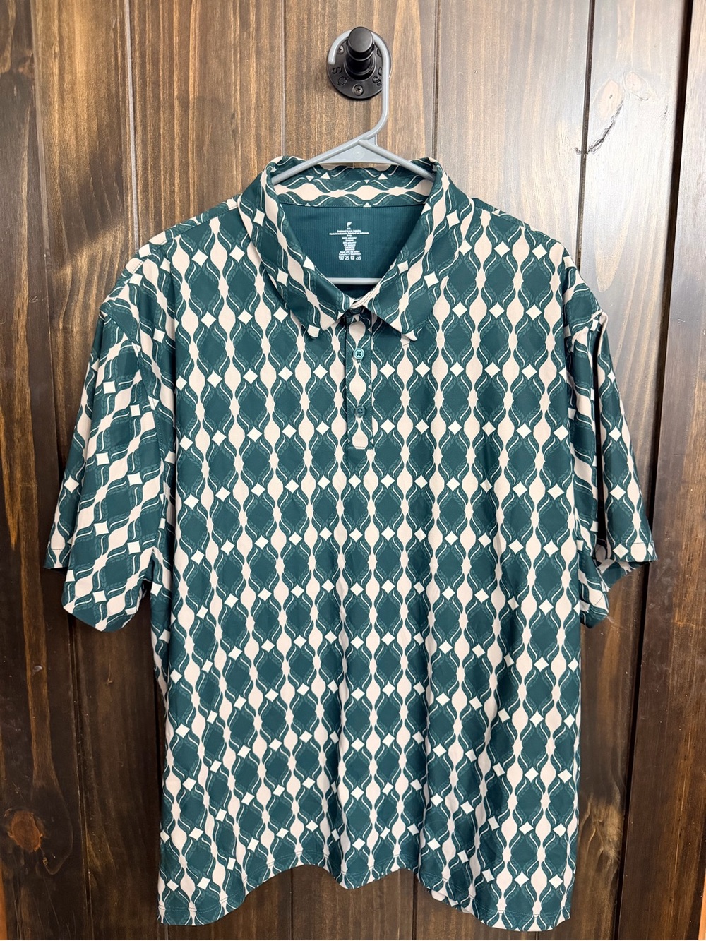 Men's Fabletics Green Geometric Polo